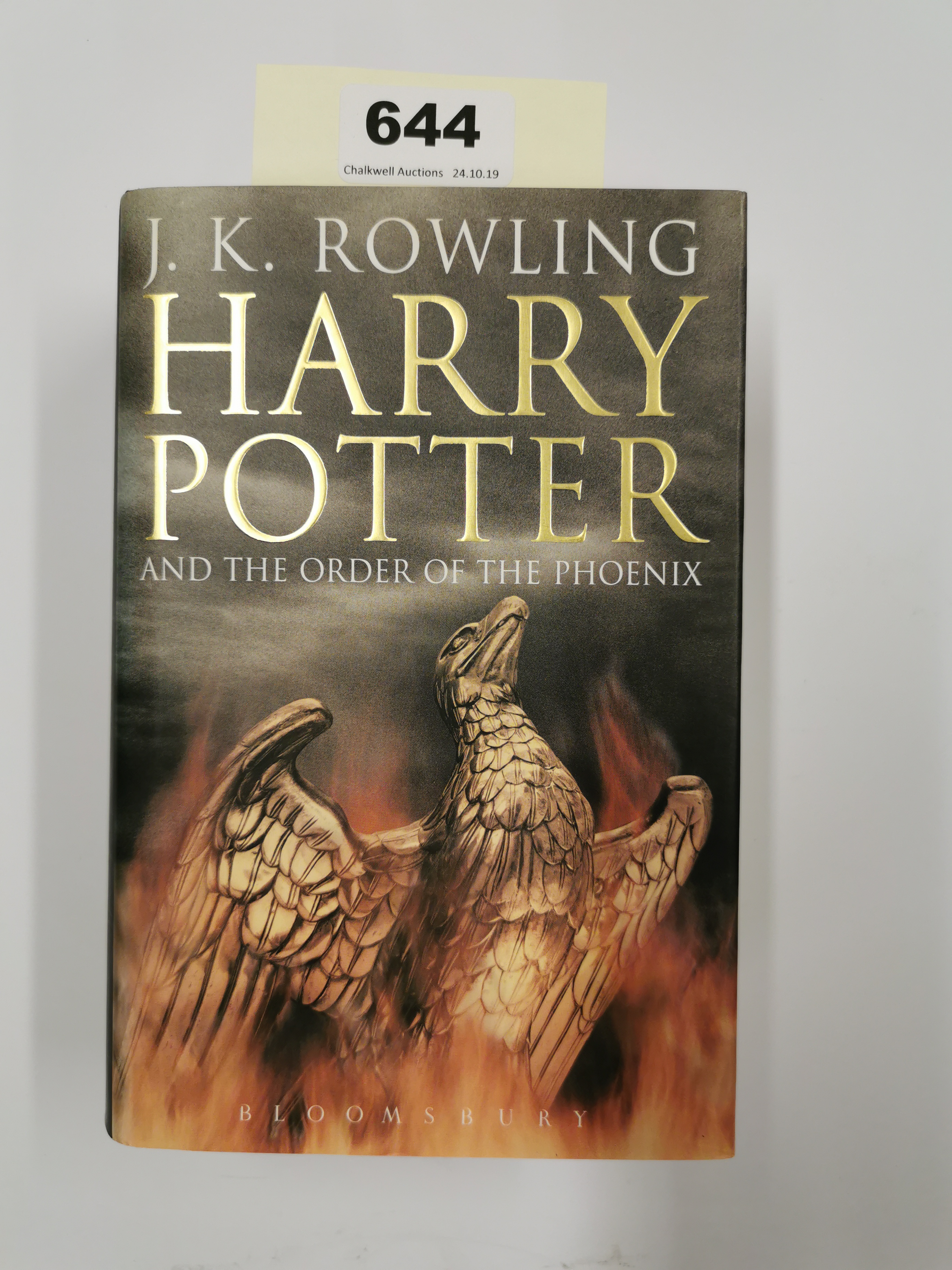 A first edition copy of Harry Potter and The Order of The Phoenix.