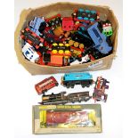 A quantity of diecast and other toy vehicles.