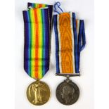 Two First World War service medals 4 L-12643 DVR. A. J. CLARKE. R.A.