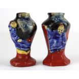 Two small Japanese Sumida Gawa vases, H. 8cm.