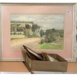 A framed watercolour signed Les Grigg, framed size 73 x 56cm entitled 'Sidmouth' together with a