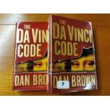 "Two first editions of ""The Da Vinci Code"" by Dan Brown."