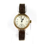 A lady's 9ct gold Waltham wrist watch, understood to be in working order.