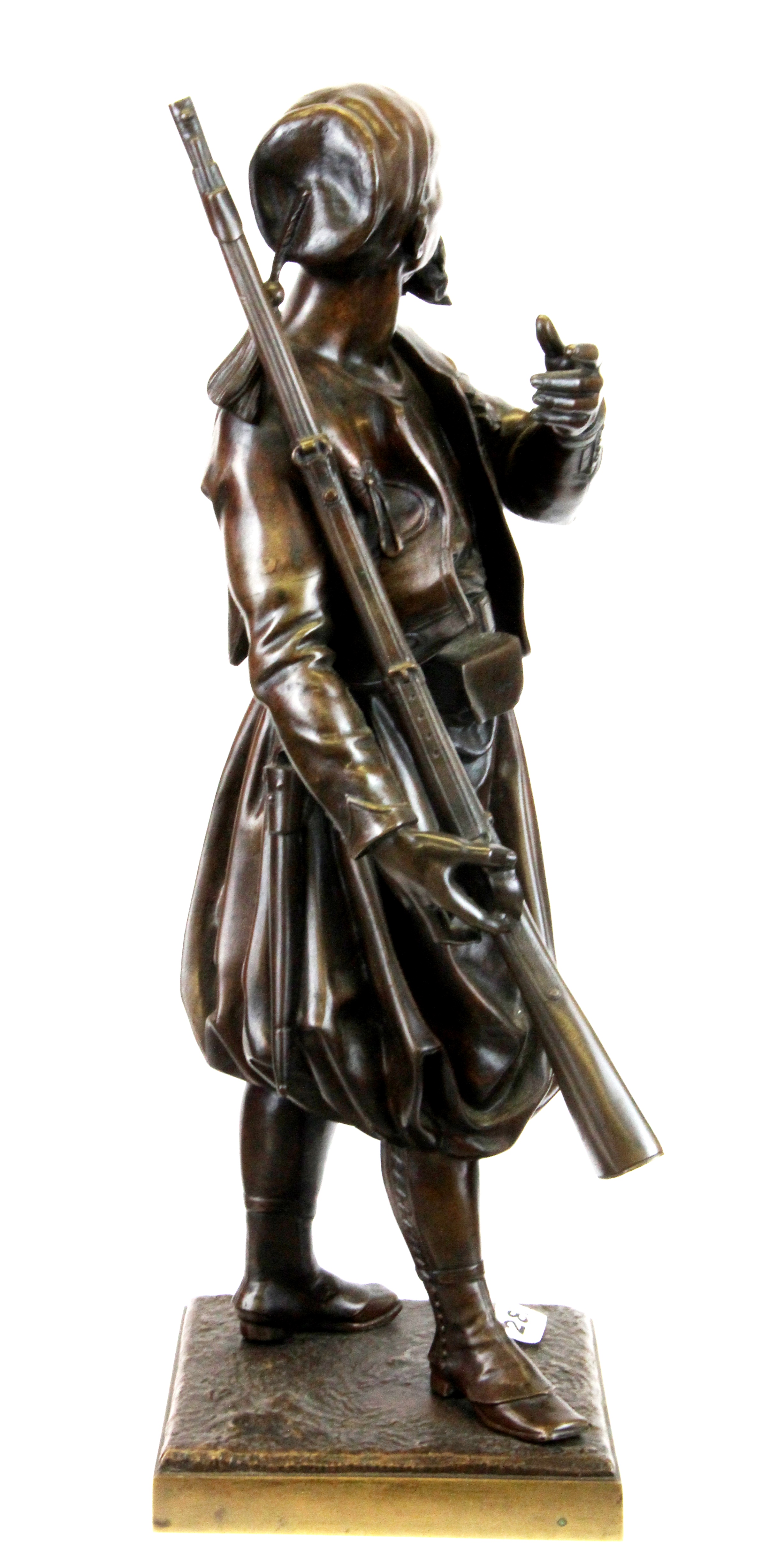 A superb cast bronze figure of an Arab signed A. Leveel, H. 52cm. - Image 5 of 5