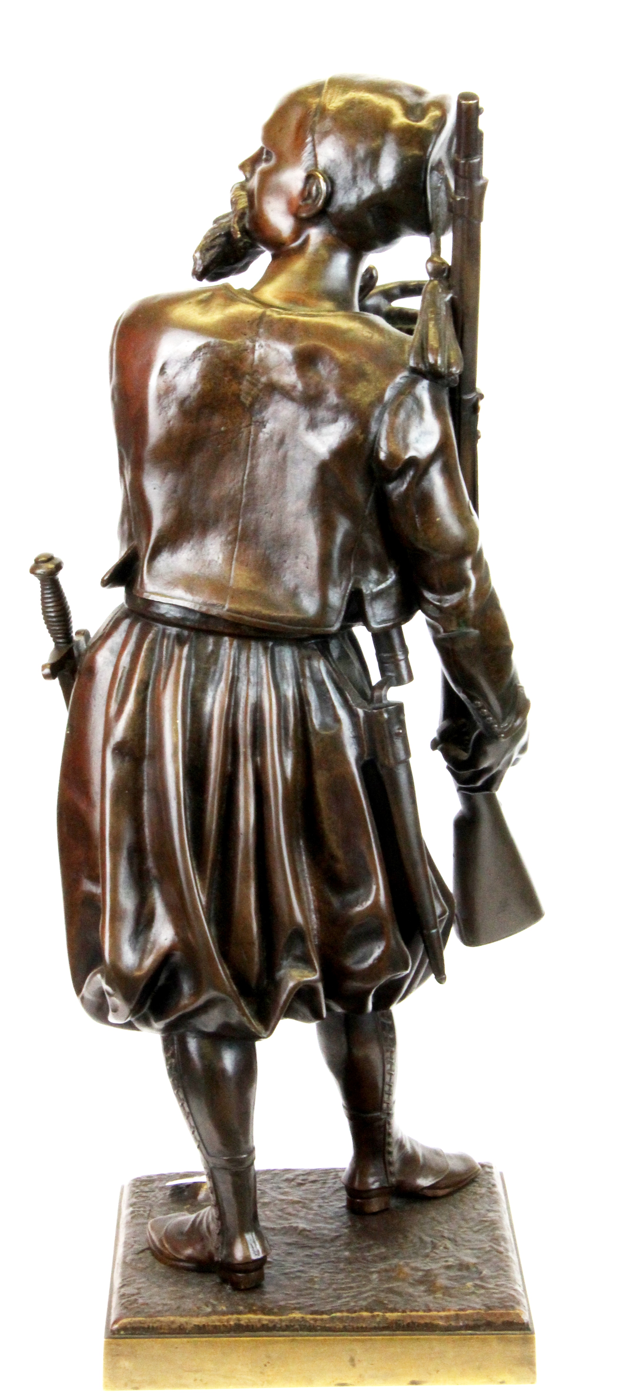 A superb cast bronze figure of an Arab signed A. Leveel, H. 52cm. - Image 4 of 5