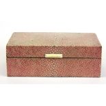 A 1920's shagreen covered wooden cigarette box, size 17 x 11 x 5.5cm.