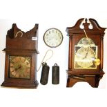 Two early wall clocks, size 55 x 27cm.