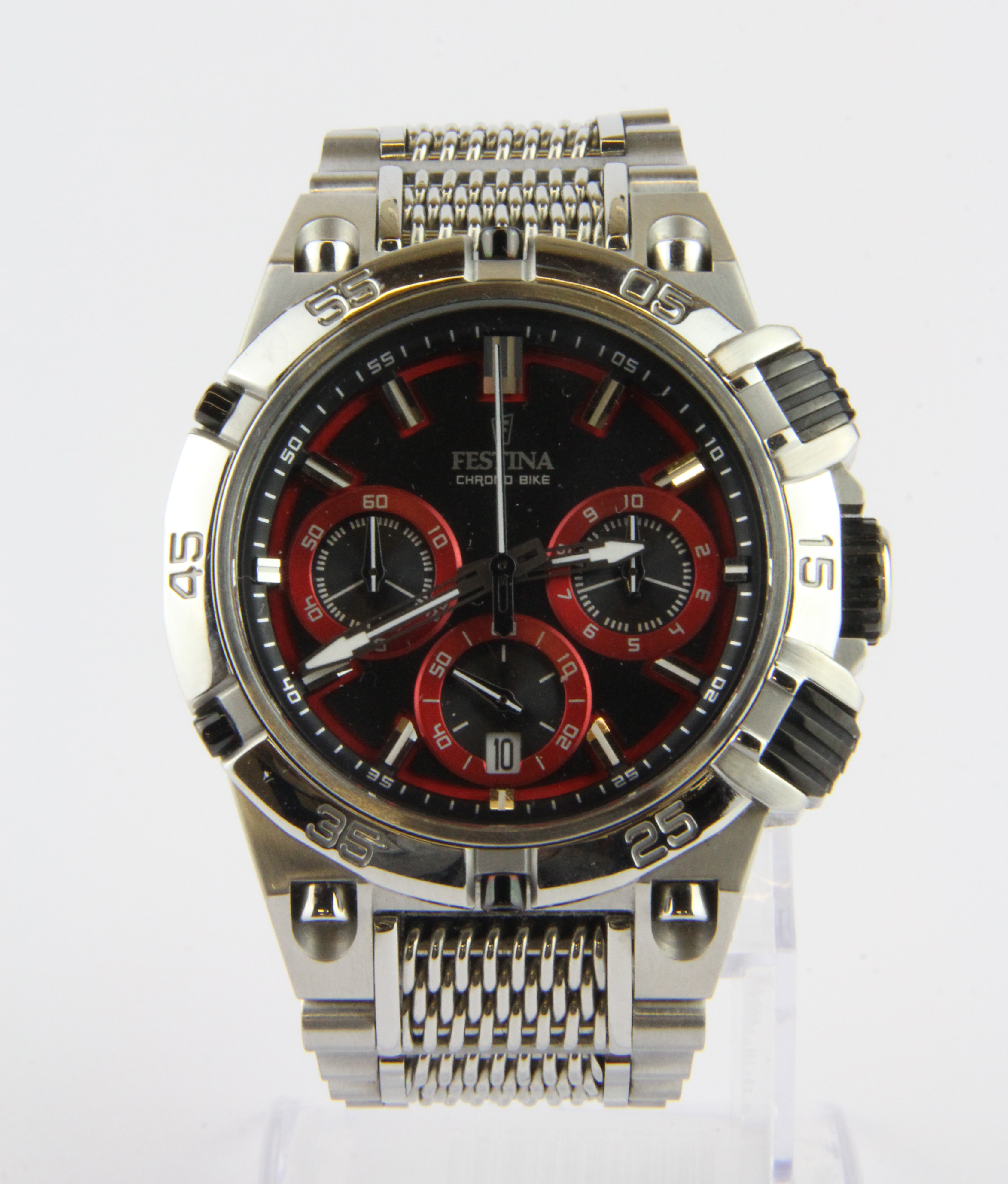 A boxed gentleman's Festina Chronograph wrist watch.