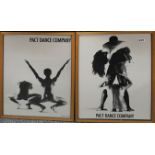 A pair of framed Pact Dance Company posters, framed size 44 x 62cm.