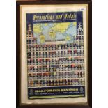 A vintage framed H.M.Forces medals and decorations poster, framed size 63 x 87cm.