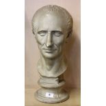 A late 19th Century plaster bust of Caesar, H. 47cm.