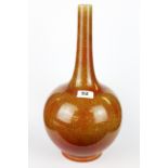 A Chinese Republican period red and yellow crackle glazed porcelain vase, H. 39cms.