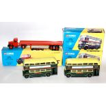 Three boxed diecast Corgi classics vehicles.