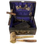 A rare 19th century vampire hunter's case, including a colt 45, wooden stake, bible, rosary,