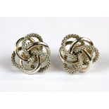 A pair of 925 silver earrings, Dia. 1.6cm.