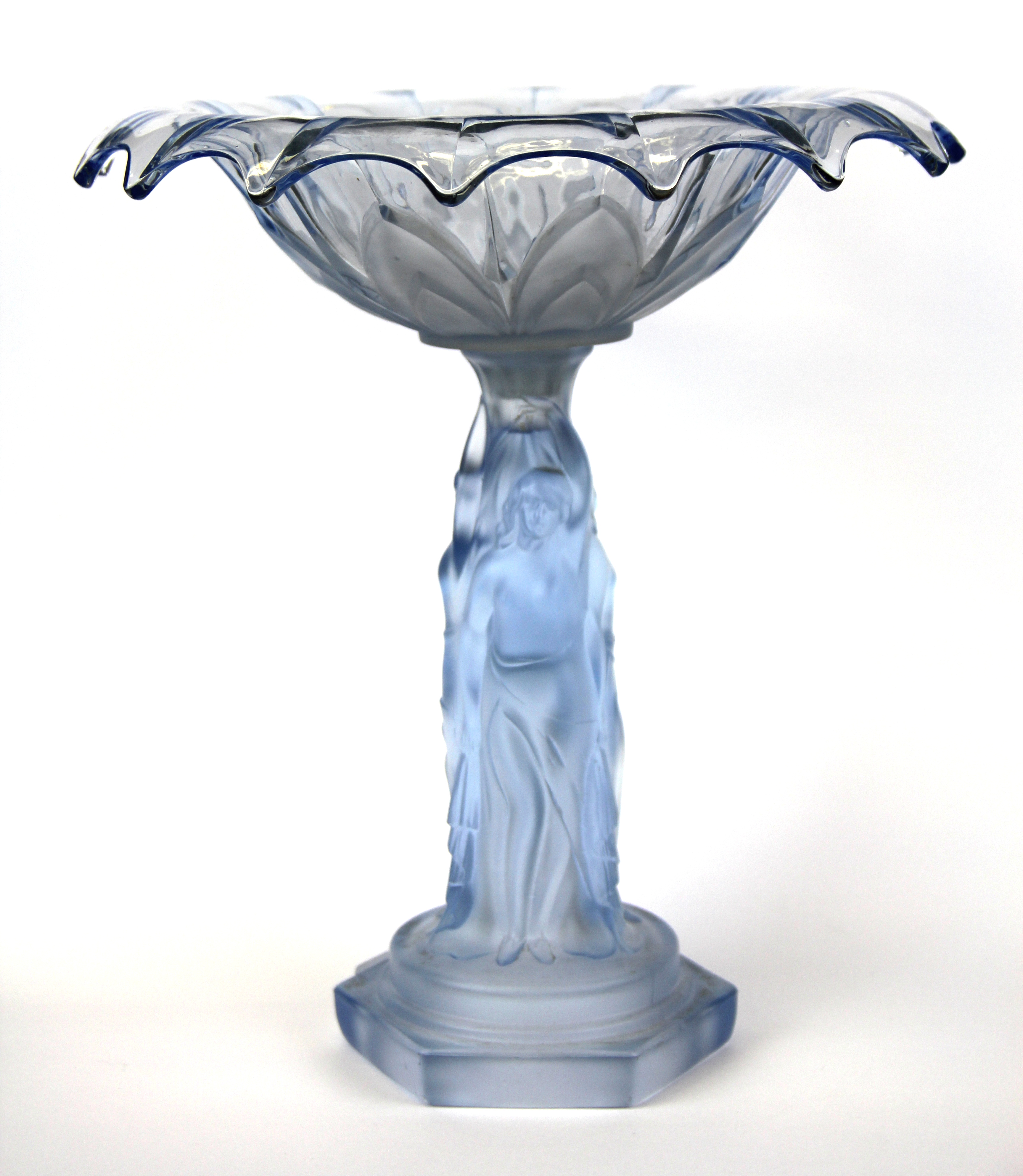 An Art Deco glass frosted centre piece, H. 31cm. - Image 2 of 2