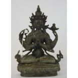 A Tibetan bronze figure of the seated Tara, H. 19.5cm.