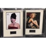 A group of seven framed autographed celebrity photographs including Penelope Cruz, Nicole Kidman,