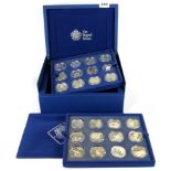 A cased set of 24 silver Royal Mint Queen's diamond Jubilee coins.