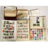 Two albums and a quantity of mixed stamps.