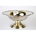 A hallmarked silver bowl, H. 9cm Dia. 20cm.