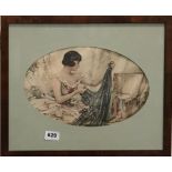 A framed 1920's silk, framed size 45 x 36cm.