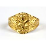 A 22ct yellow gold (stamped 22ct) ring, (O).