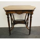 A fine Edwardian inlaid rosewood side table, size 83 x 53 x 72cm.