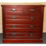 A Victorian mahogany chest of drawers, W. 102cm H. 100cm.