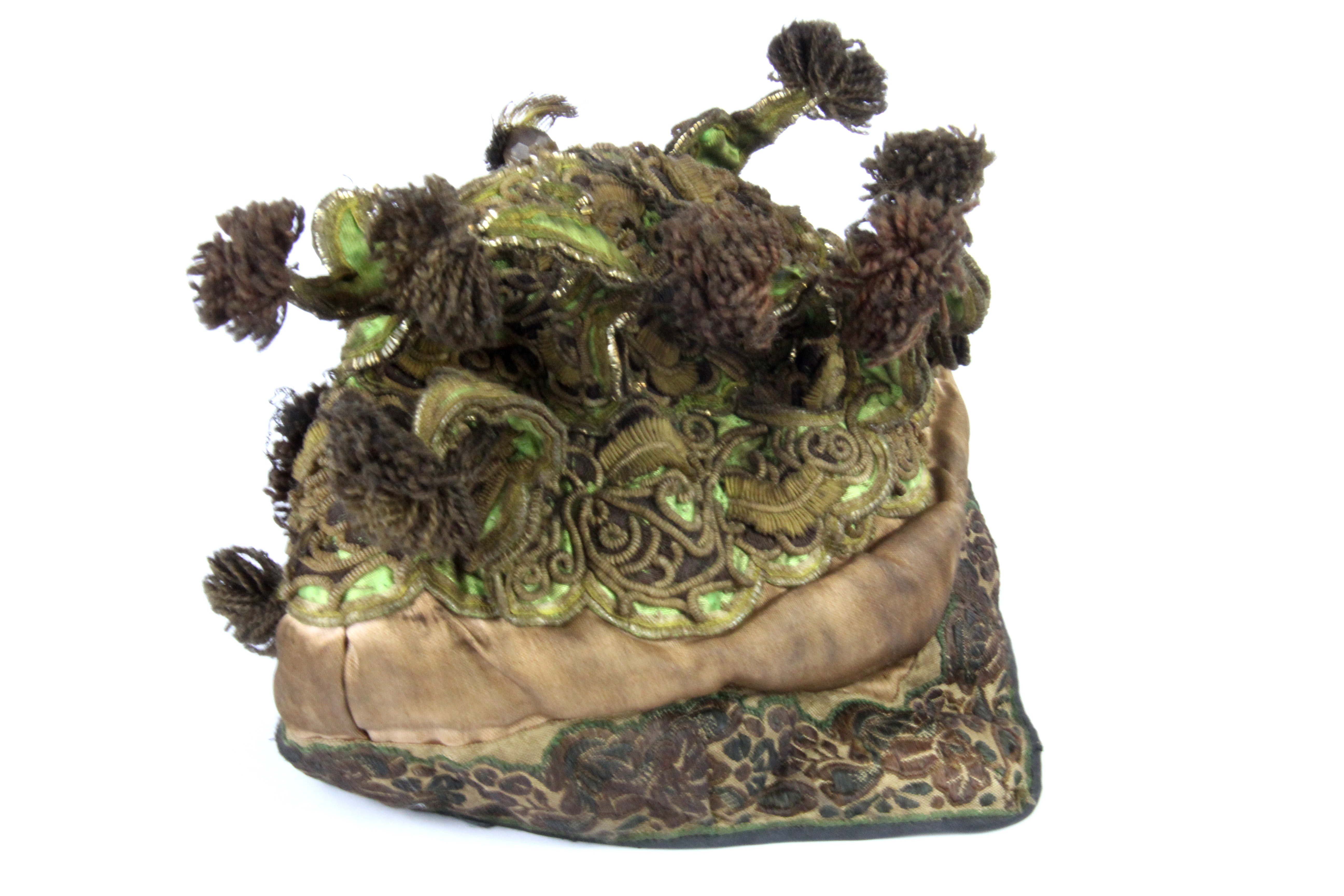 A rare Chinese minority tribe embroidered hat. W.23cms - Image 3 of 3