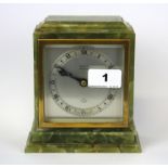 An Elliott Art Deco onyx eight day movement clock, H. 15cm.