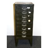 A small vintage metal filing cabinet, size 73 x 59cm.