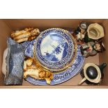 A box of mixed china.