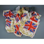 Eleven 1953 Queen Elizabeth II Coronation scarves together with four other vintage scarves.