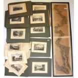 A full set of Tombleson's engravings of scenes along the River Thames with framed map from source to