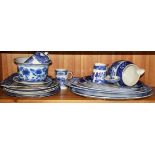 A quantity of blue and white china etc.