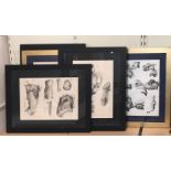 A group of six framed 19th century engravings of surgical operations, framed size 46 x 56cm.