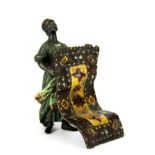 A Vienna cold painted bronze model of a carpet seller, H. 8cm.