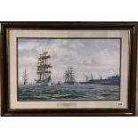 A framed print of the Grand Regatta Columbus 1992 'Grande Parade of Sail passing the Wirral