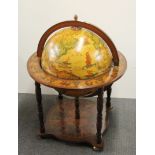 A drinks cabinet in the shape of an antique globe, H. approximately 1m Dia. 60cm.