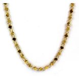 A yellow metal (tested minimum 18ct gold) necklace, L. 80cm.