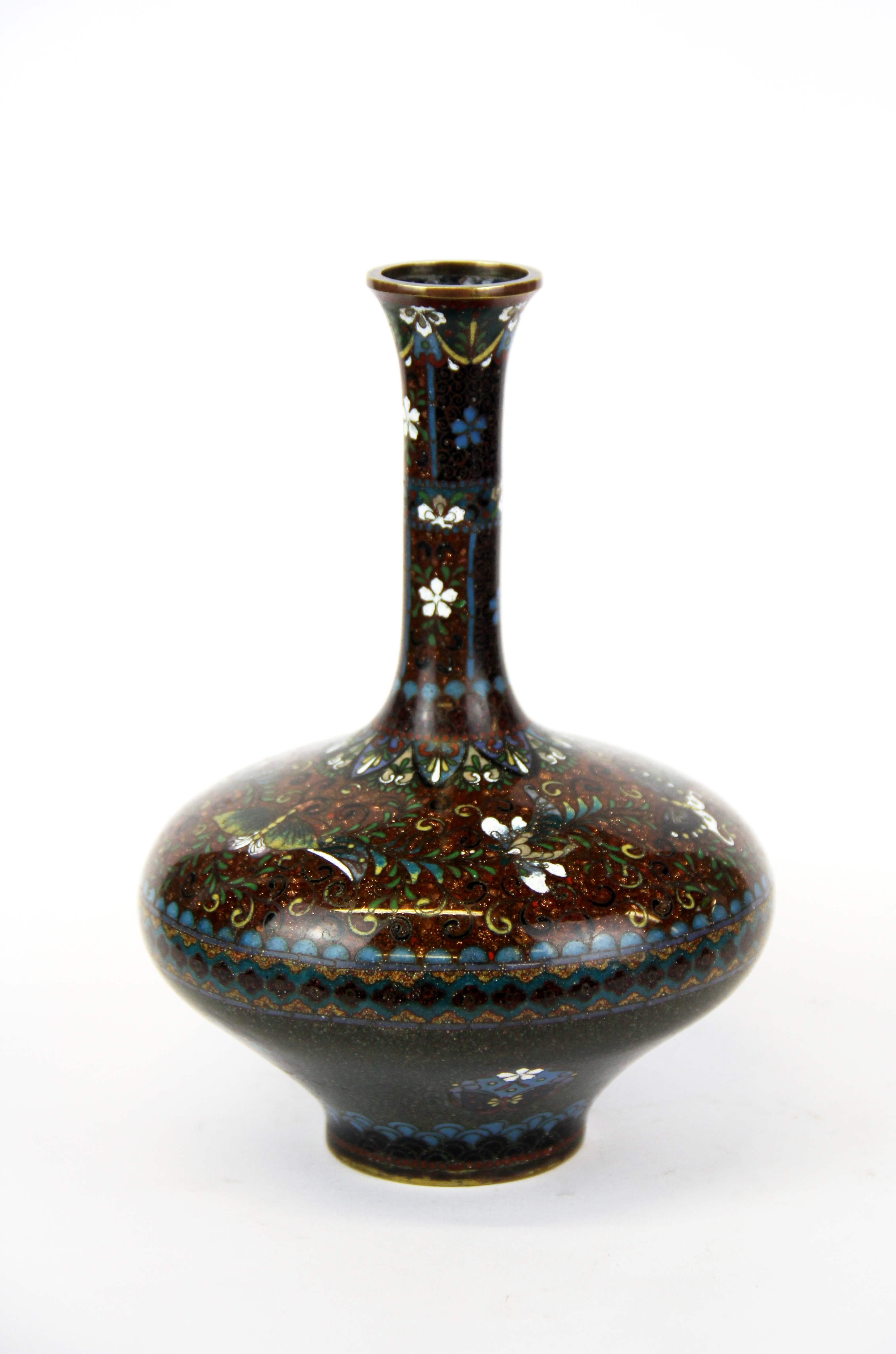 A 19th century Japanese cloisonne enamelled vase, H. 20cm. - Image 3 of 3