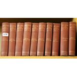 Ten cloth bound volumes (Edinburgh edition) of 'The Life & Works of Lord Macaulay' 1896.