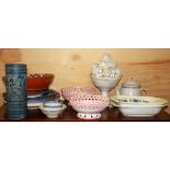 A group of mixed ceramic items.