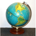 A vintage globe, H. 40cm.