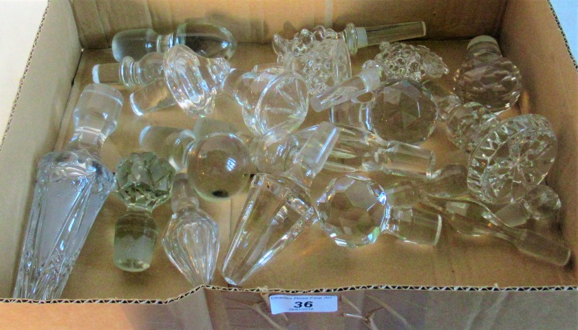 A collection of decanter stoppers.