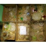 Six boxes of miscellaneous glassware.