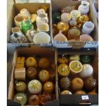 Two boxes containing a quantity of honey jars and pots, various designs,