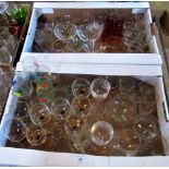 Two boxes of miscellaneous drinking glasses.