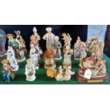 A collection of miscellaneous Continental figurines, to include: Lady on a swing with her Beau,